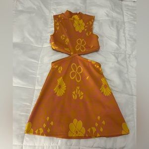 Zara Cut out high neck dress